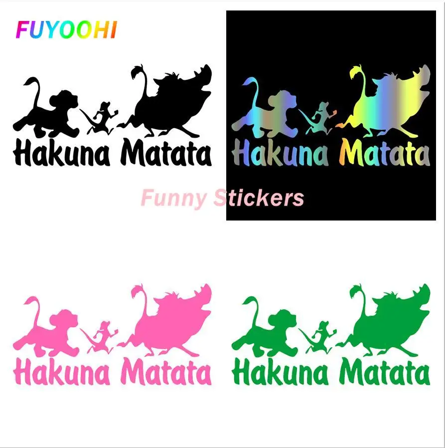 

S51594 Various Sizes/Colors Car Stickers Vinyl Decal Hakuna Matata Animal Motorcycle Decorative Accessories