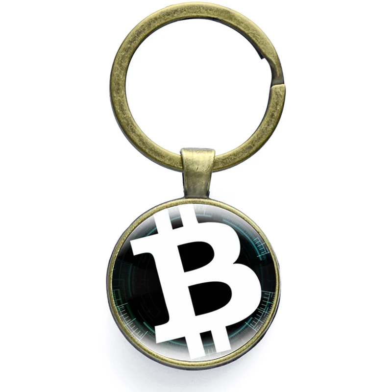 Bitcoin Design Creative Pendant Keychains Holder Cryptocurrency Bitcoin Theme Round Key Chains Keyrings Jewelry Wholesale Gifts