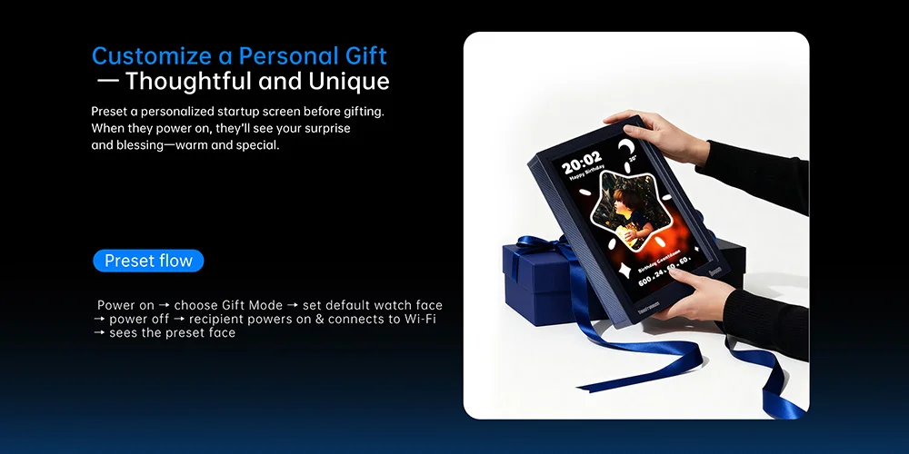 TimesFrame Pure Transparent WiFi Digital Photo Frame 32GB, App Control Picture F