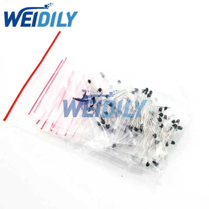 NTC Thermistor Resistor Kit NTC-MF52AT MF52 NTC MF52E 1K 2K 3K 4.7K 5K 10K 20K 47K 50K 100K +-5% 3950B 3950 10value*10pcs 100PCS thermal resistor