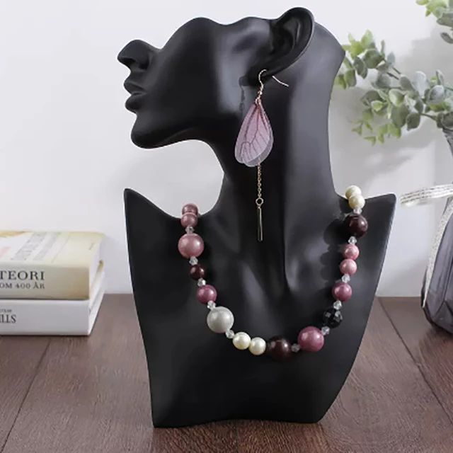 Buste d'exposition de Mannequin de collier de pendentif de bijoux en résine pour le présentoir de fenêtre d'affichage de support d'oreille