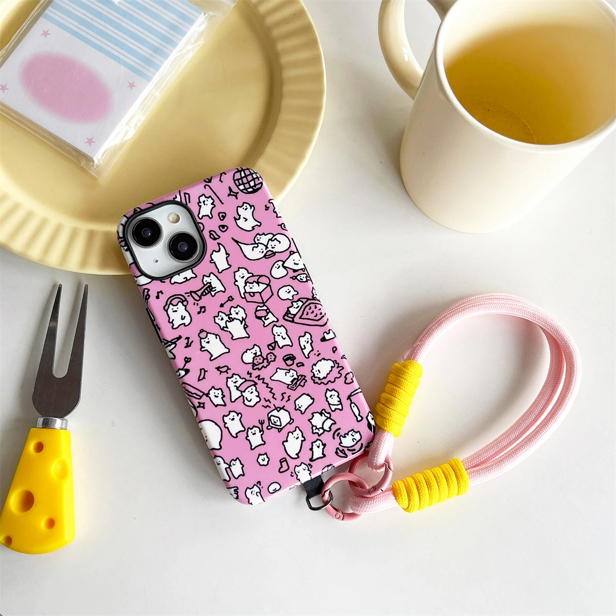 Cute kitten pattern intInclusive Phone Case Two-In-One Film Protective Shell For iPhone 15 14 13 12 11 Pro Max Plus Mini