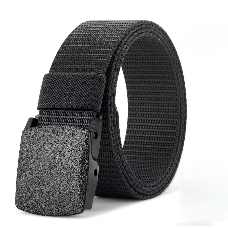 Premium Set of Two Automatic Buckle Nylon Belts - Durable, Multifunctional Outdoor Tactical Canvas Belts