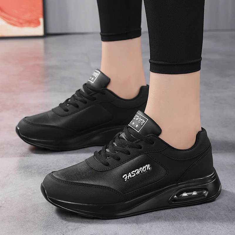 Women Non-slip Designer Casual Sneakers Ladies Sport Jogging Shoe Leather Running Shoes