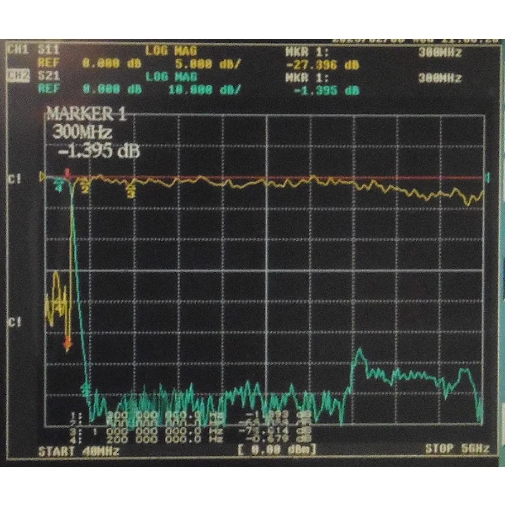 300MHz 9 차 로우패스 필터, 작은 볼륨의 개별 LC 부품, SMA 인터페이스
