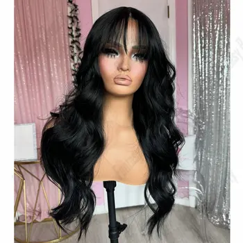 Long Loose Wave Jet Black 100% Human Hair 360/13x6/13x4 Lace Frontal Wigs Brazilian Remy Glueless Full Lace Wigs Human Hair