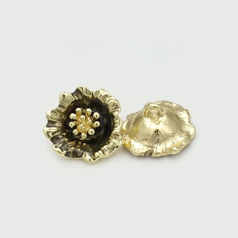 10pcs 19mm 빈티지 레트로 불규칙한 꽃 금속 단추 DIY 봉제 패션 스웨터 코트 청바지 드레스 단추 도매