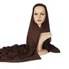 Instant Double Loop Bubble Chiffon Scarf Solid Muslim Hijab Shawls Lady Wraps Fashion Islam Bandana Easy Ready To Wear Hijab 4