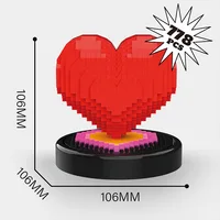 Creative MOC Building Brick Red Love Heart Model Micro Diamond Block Assemble Nanobricks Educational Toys For Girls Gifts 3