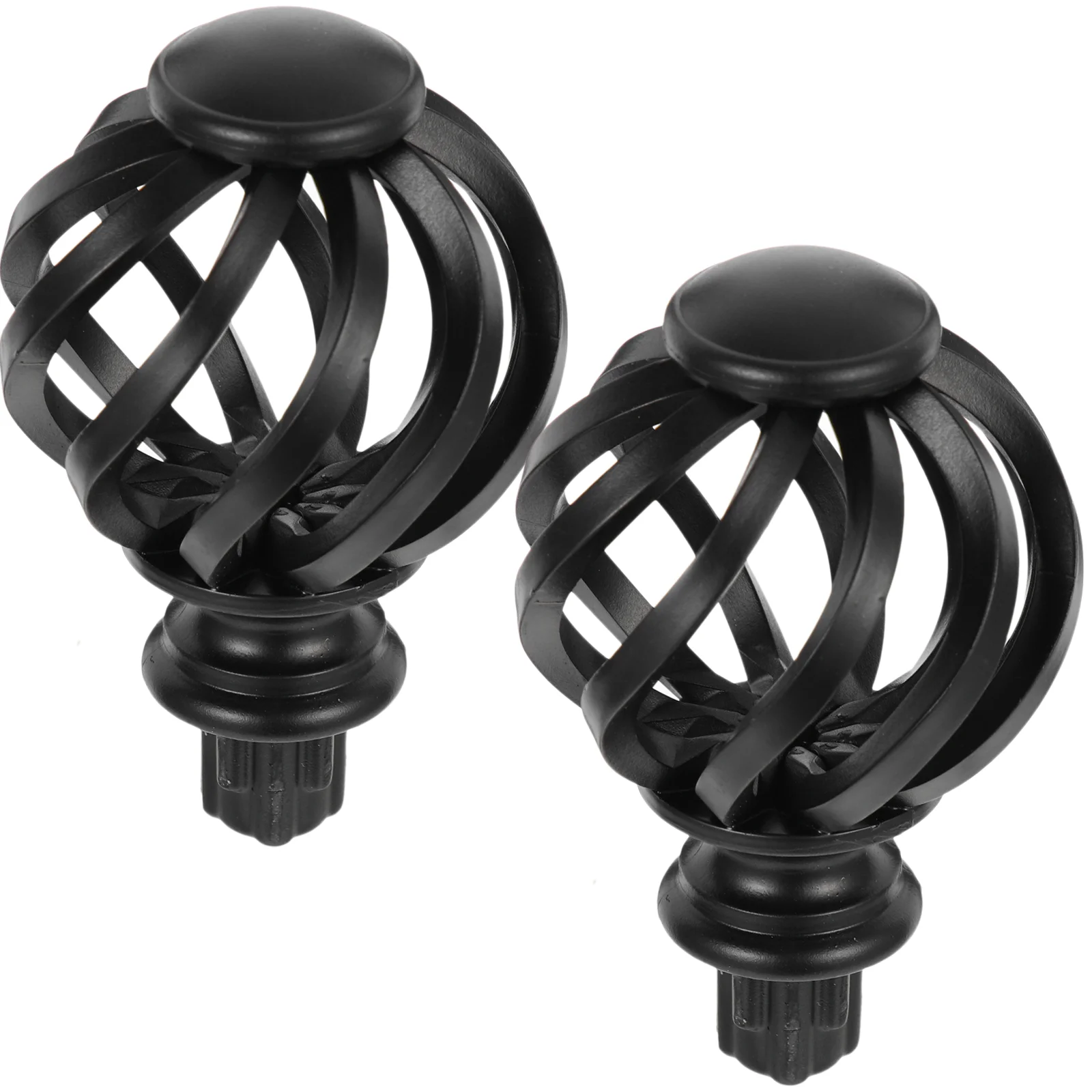 

2 Pcs Bird Cage Curtain Rod Curtains Windows Finials Decor Drapery Fitting Decorative Ends Plastic Rail Finals Cap For