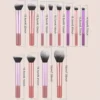 12-Piece Classic Full Makeup Brush Set with Angled and Teardrop Blenders, 1 Powder Puff - Professional Application Tools, Nylon 4