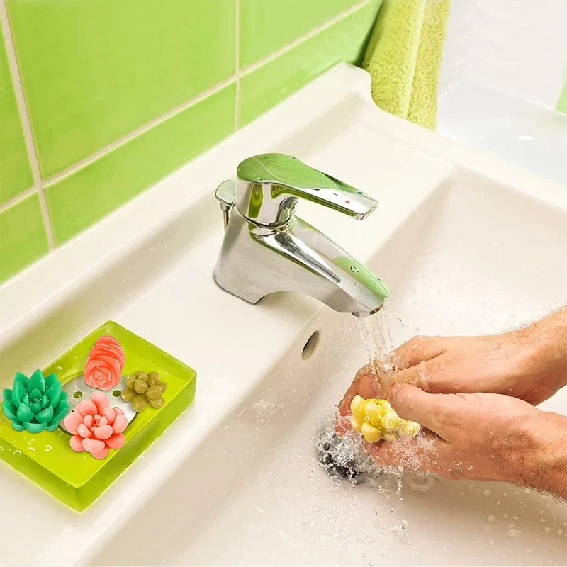 9 قطعة قالب راتينج زهرة الصبار الآمن المصنوع من ال...