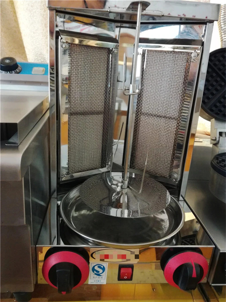 Gas Grill GB 25 Desktop Turkish Kebab Machine Double Head Roast Meat Rice Mixer Doner Maker Powered BBQ