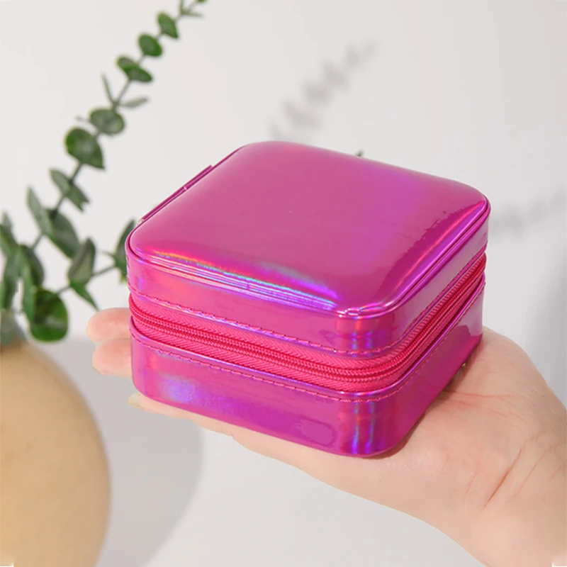 Mini Jewelry Storage Box Portable Home Travel Earrings Necklace Storage Case for Women Ring Organizer PU Leather Display Case