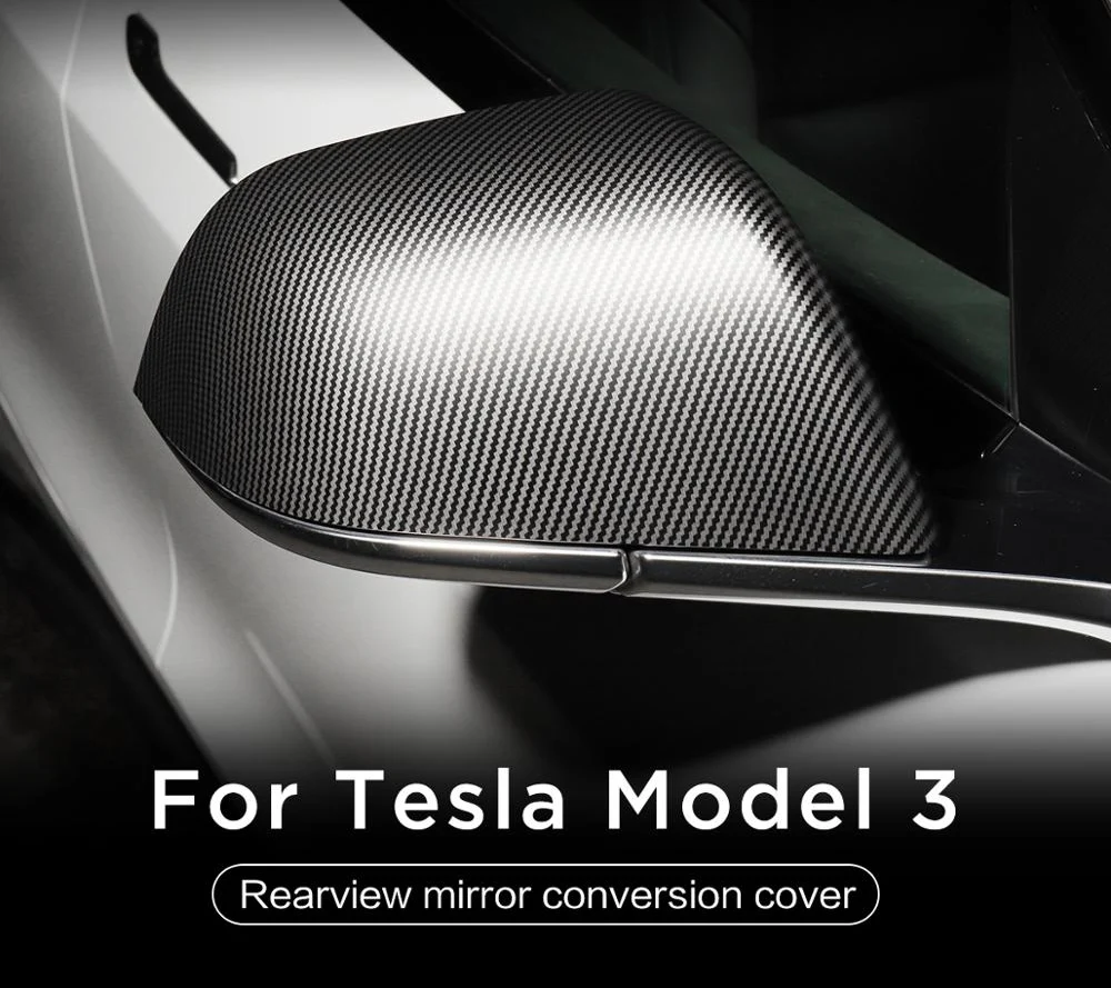 

Real Carbon Fiber for Tesla Model 3 Rear Mirror Cover Side Rearview Sticker Car Exterior Decor Modification 2017-2022 Dry Carbon