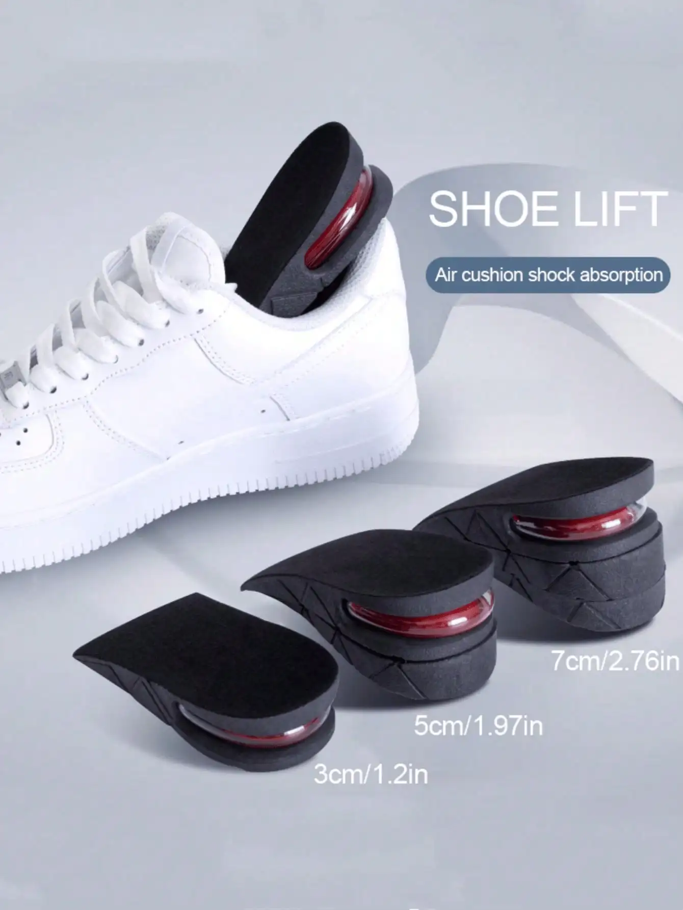 2 أزواج نعل مرتفع الصيف الرجال والنساء زوج واحد غير مرئية الداخلية مرتفعة وسادة هوائية نصف وسادة ل COSPLAY