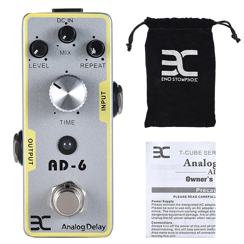 

Педаль для электрогитары Eno, мини-эффекты для задержки, цельнометаллический цвет, эффект фотопроцессора, истинное отключение, ножной переключатель, время задержки 30-340 мс