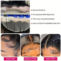 Extensions de cheveux naturels lisses avec Lace Closure, 4x4, 5x5, 6x6, 13x4, 13x6, Extensions frontales d'oreille à oreille 6