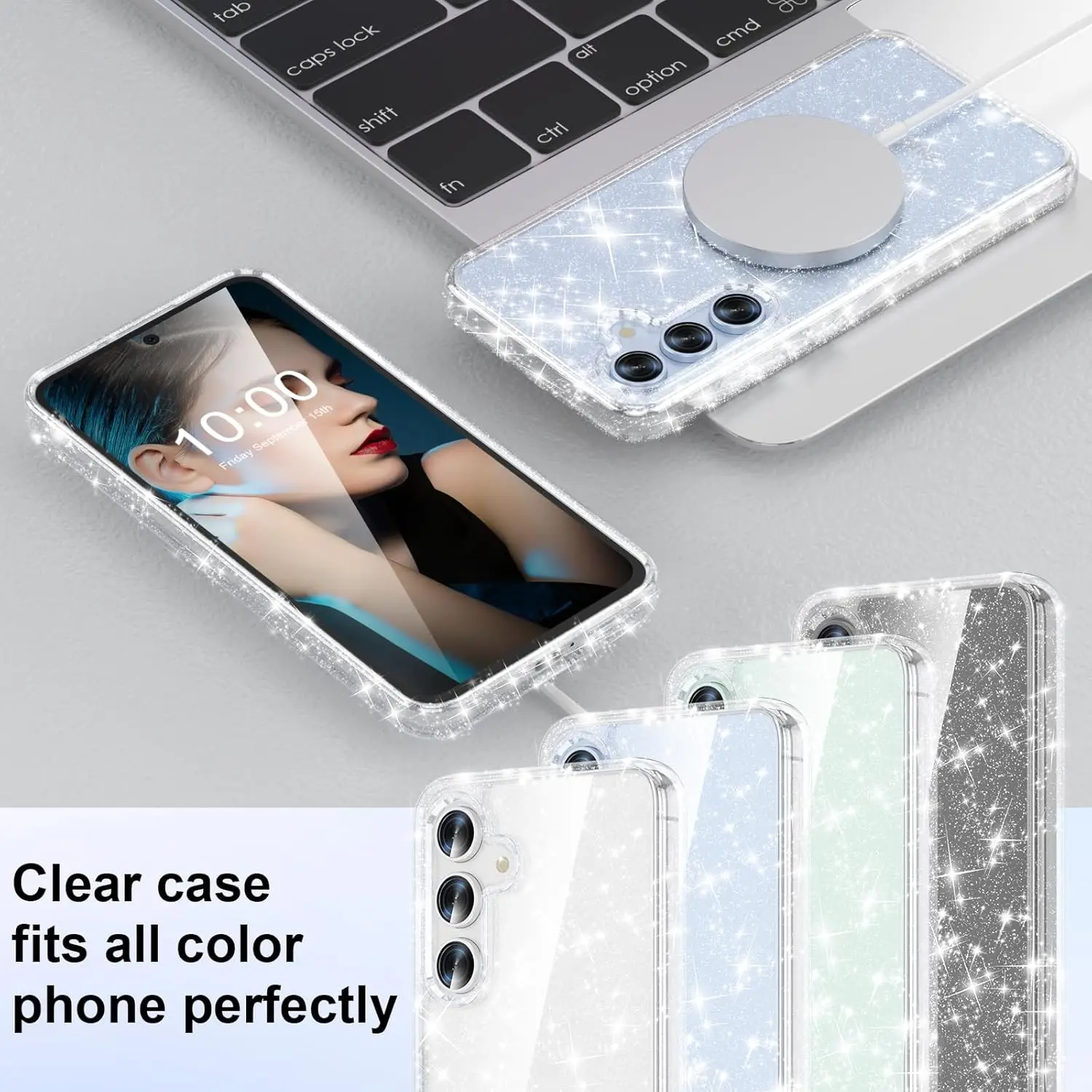 Transparent Glitter Phone Case - Sparkling Protective Cover