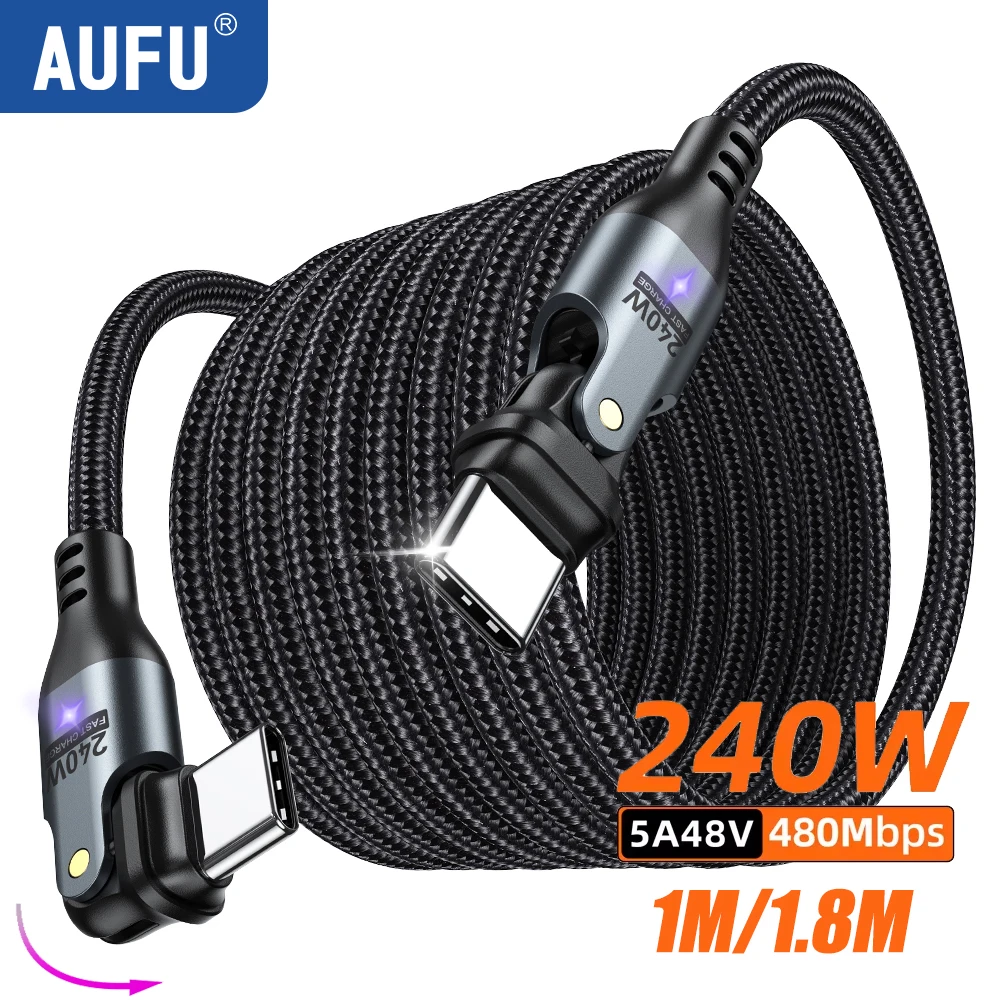 รูปสินค้า สายชาร์จ USB-C 240W ชาร์จเร็ว 5A สำหรับ iPhone 15 Samsung Xiaomi MacBook Pro