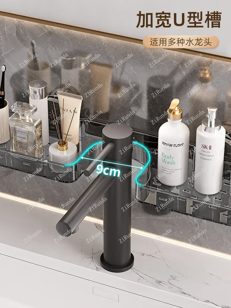 Suction cup Wash table Shelf Faucet Wall hanging No punching Bathroom Sink Storage box