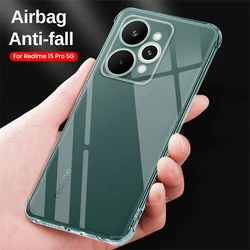 Clear Crystal Silicone Soft Shockproof Case with Camera Protector for Realme 15 Pro (Transparent)