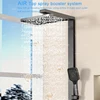 Grey Bathroom Shower Set Waist Spray Smart Digital Display Shower Faucet Full Set Hotel Apartment Bathtub Rainfall Shower System 3