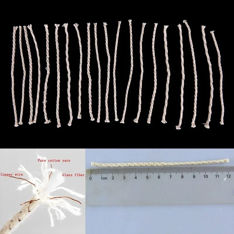 20Pcs/30Pcs Cotton Core Wick For Kerosene Alcohol Lamp Durable Wicks For DIY Wheel Kerosene Oil Lighter Candle Making Tools