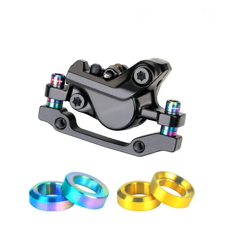 산악 BMX 자전거 티타늄 오목 및 볼록 와셔 스페이서, 디스크 브레이크 캘리퍼 그룹 장착 볼트용, 세트당 4 개