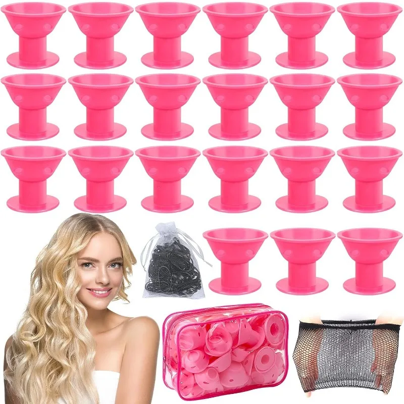 Heatless Hair Curlers No Heat Hair Rollers Soft Silicone Curls Sleeping Lazy Curling Rods Wave Formers Styling Tools 10pcs