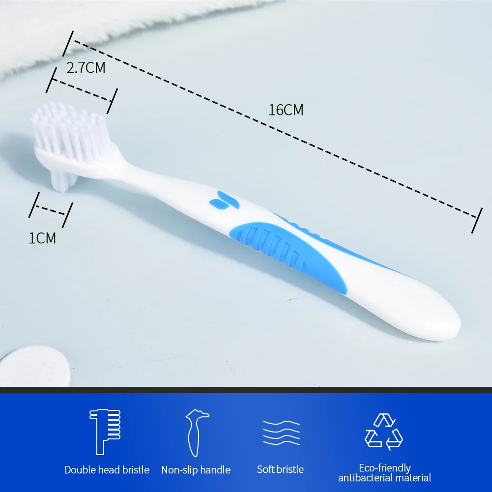 Y-Kelin Denture Brush False Tooth Soft Bristles Teeth BrushDual Heads Antibacterial with Free Gift - Image 6