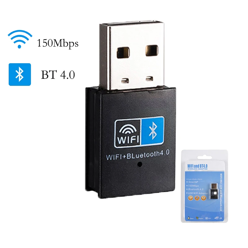 Wifi Bluetooth Adaptador sem Fio Usb Wifi Adaptador 2.4g Bluetooth 4.0 Dongle Placa de Rede Rtl8723bu para Desktop Computador Portátil 150mbps