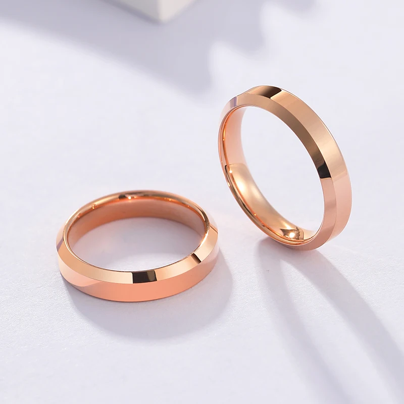 Tungsten Rings for Men Women Trendy and Versatile Simple High Grade Golden Ring Tail Ring,Engraving