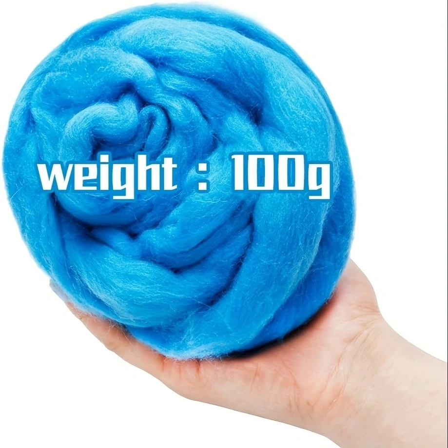 Needle Felting Wool Wool Felting Kit Wool Felting Needles Felt Fabric Sheet Wool Felt Balls 3.53oz Wool Roving Yarn Fiber Roving Wool Top Pure Wool Chunky Yarn Spinning Needle Felting Wet DIY Hand