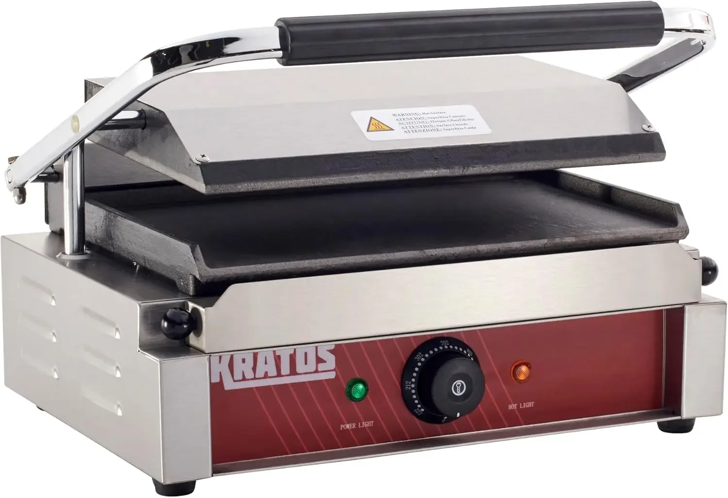 Commercial Electric Panini Sandwich Grill with Smooth Plates, 14" x 9" Cooking Surface, Commercial Countertop Panini Press, 120V 4