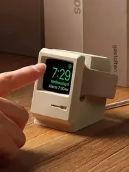 Retro Computer Silicone Wireless Charging Stand (White)