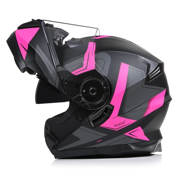 Casco Moto Abatible Mujer Certificado Con Luz Led Seguridad