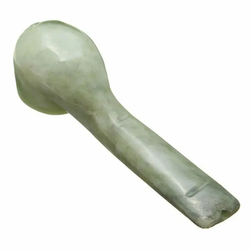 Natural Green Jade Stone Straight Pipe Smoking Tobacco Cigarette Pipes Holder 5