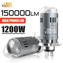 Bi Mini LED Projector Lens Auto Headlight Bulbs - EMC Turbo Lamps, Canbus Plug & Play, Dual High-Low Beam, 12V/24V - 1 pair (6000K Cold White)