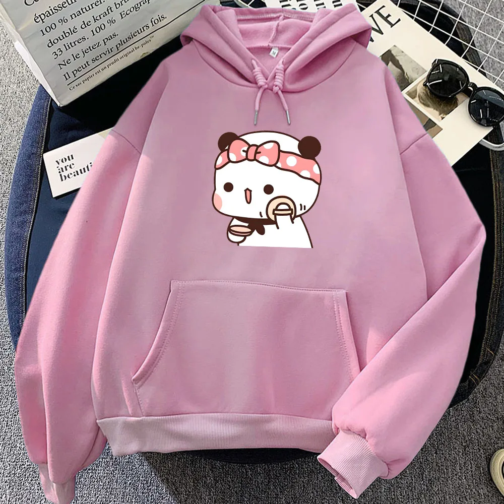 

Cartoon Panda Bear Bubu Dudu Printing Hoodies Make Up Graphic Sweatshirts Casual Comfortable Kawaii Print Clothing for Women/Men