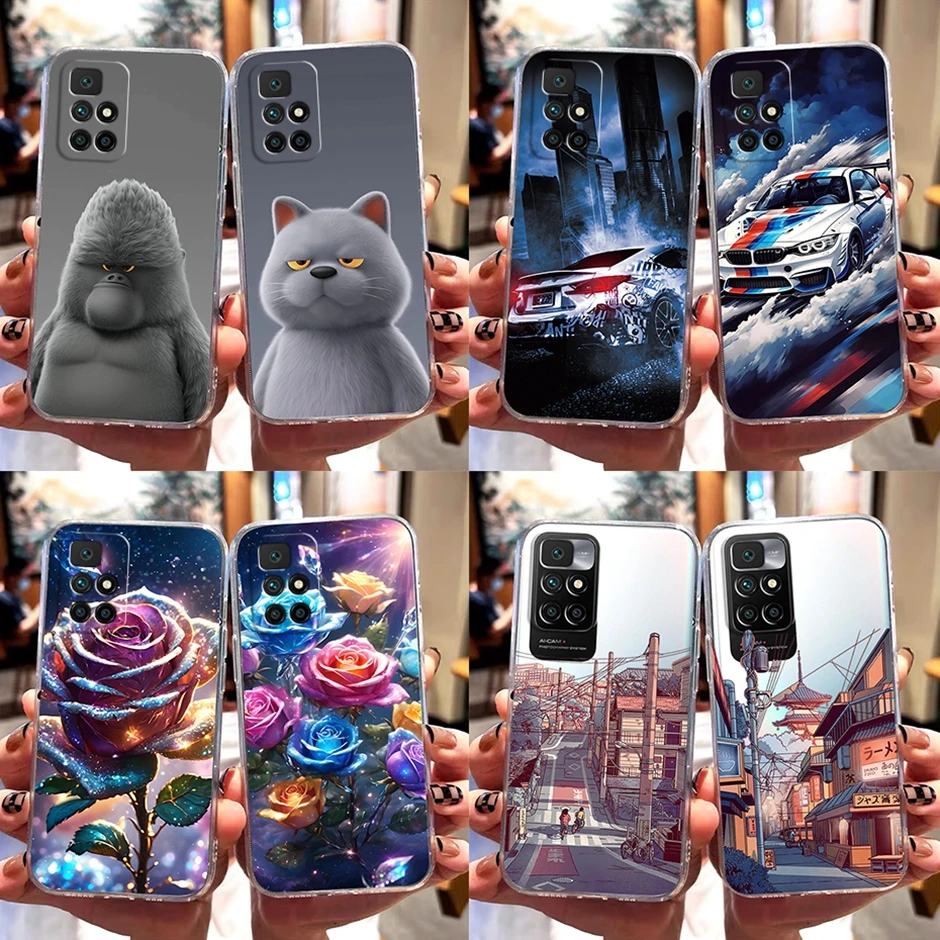 Paraurti Graffiti Flower Half-Wrapped Coque Per Xiaomi Redmi 10 Prime Mobilie Phone Shell Per Xiaomi Redmi 10 4G 2021 2022 Bumber