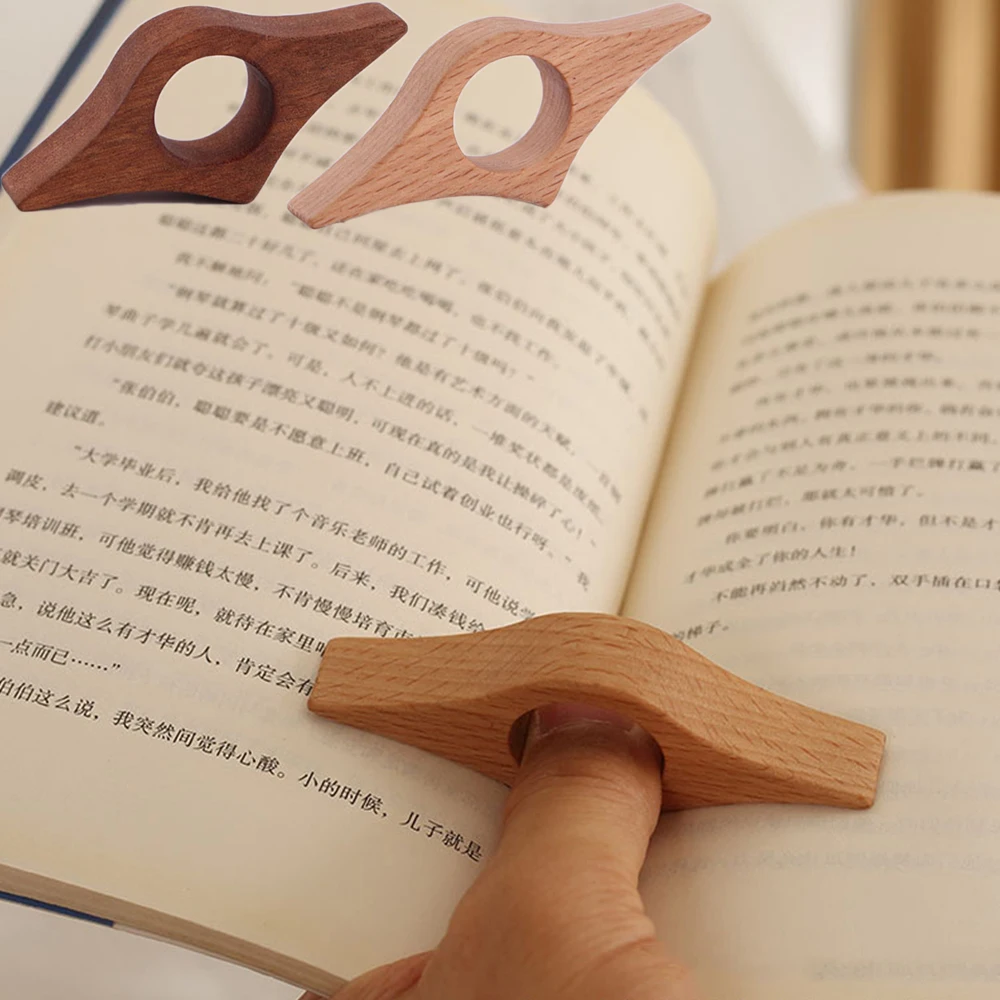 Thumb Book Support Creative Wood Book Page Holder Convenient Expander Robust Reading Aid Wood School Supply book holder