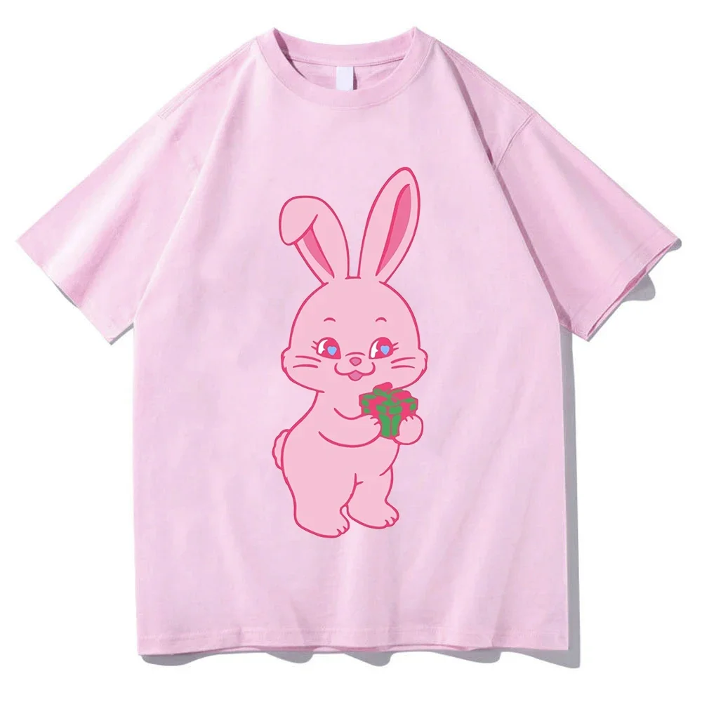 

2024 NewJeans Bunnies T Shirt Men Harajuku Graphic Funny Kawaii Tshirt Unisex High Quality Daily Casual Cotton Tees Shirts Korea