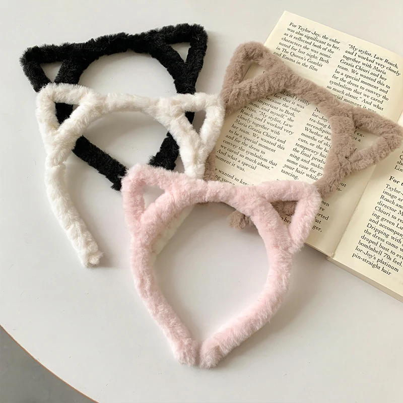 Katze Ohr Stirnband Plüsch Winter Pelzigen Kaninchen Ohr Haarband haarband Für Frauen Haar Zubehör Party Kostüm Headwear – Detail 3