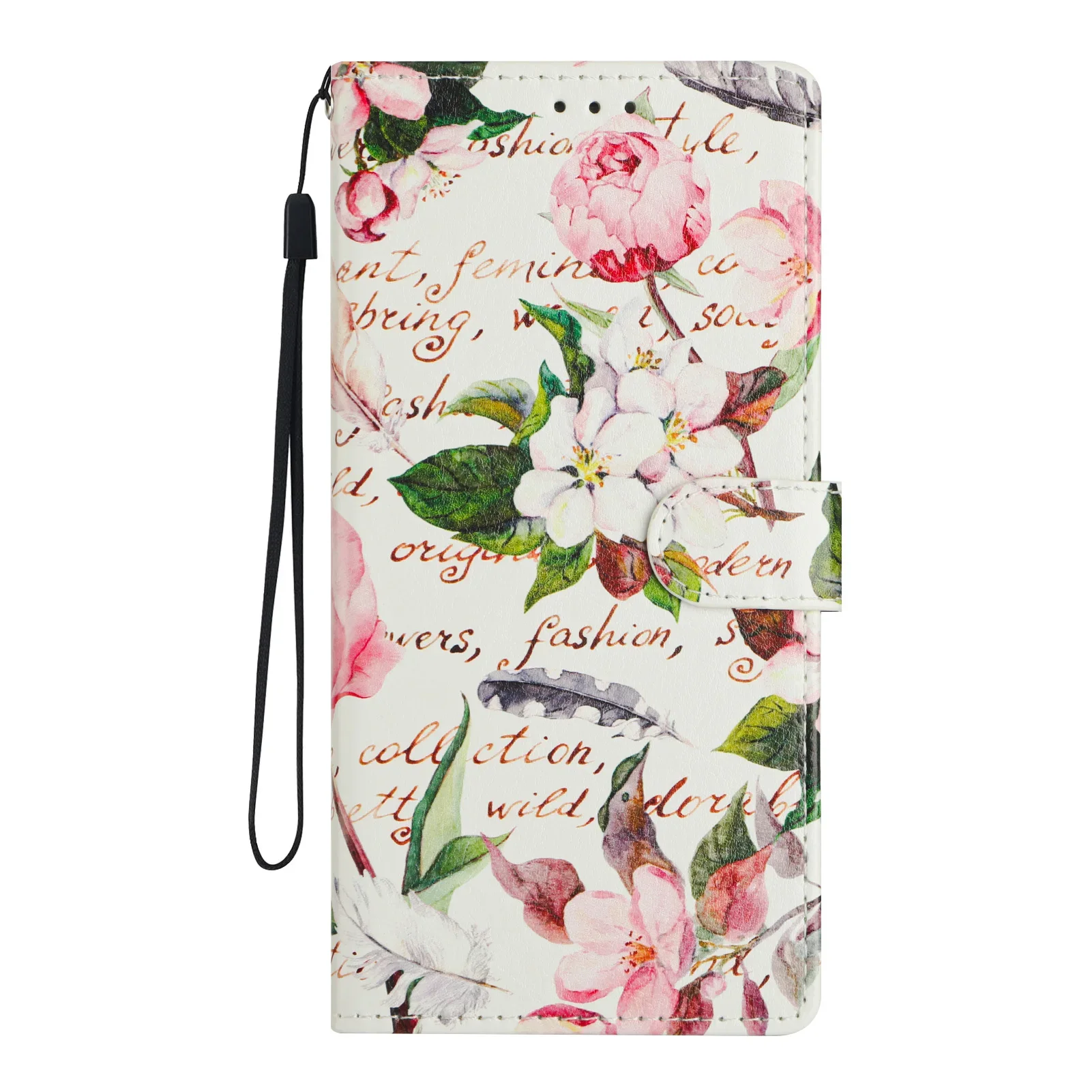3D Butterfly Flower Leather Flip Phone Case Cover
