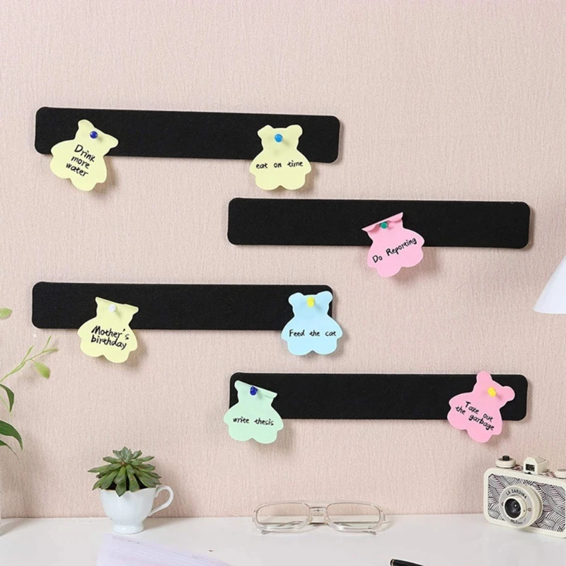 

8 Pieces Bulletin Board Strips with 30 Pushpins Felt Pin Board Bar Strips for Office Workers Students and DropShipping