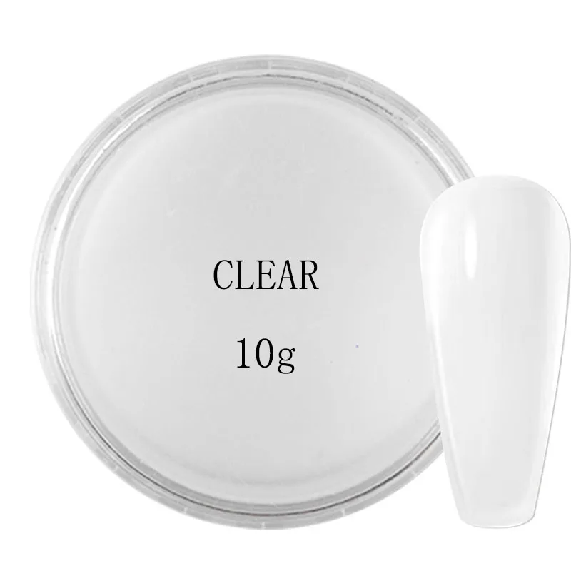 10g Pink/White/Clear Polymer Acrylic Powder 3-Colors Carving/Dipping/Extension Crystal Powder 3IN1Nude Pink Manicure Dust 6