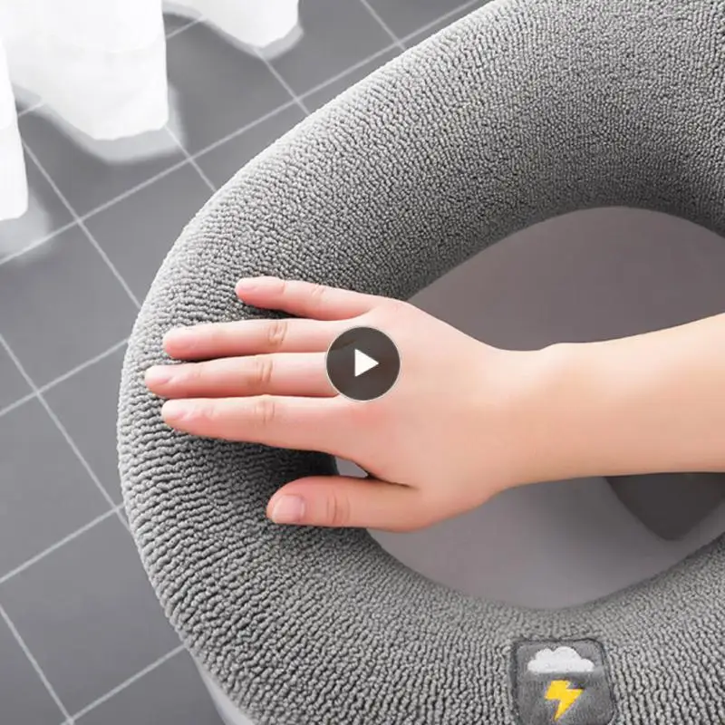 Toilet Seat Cover Mat Pad Cushion Bathroom Toilet Warmer Accessories with Handle