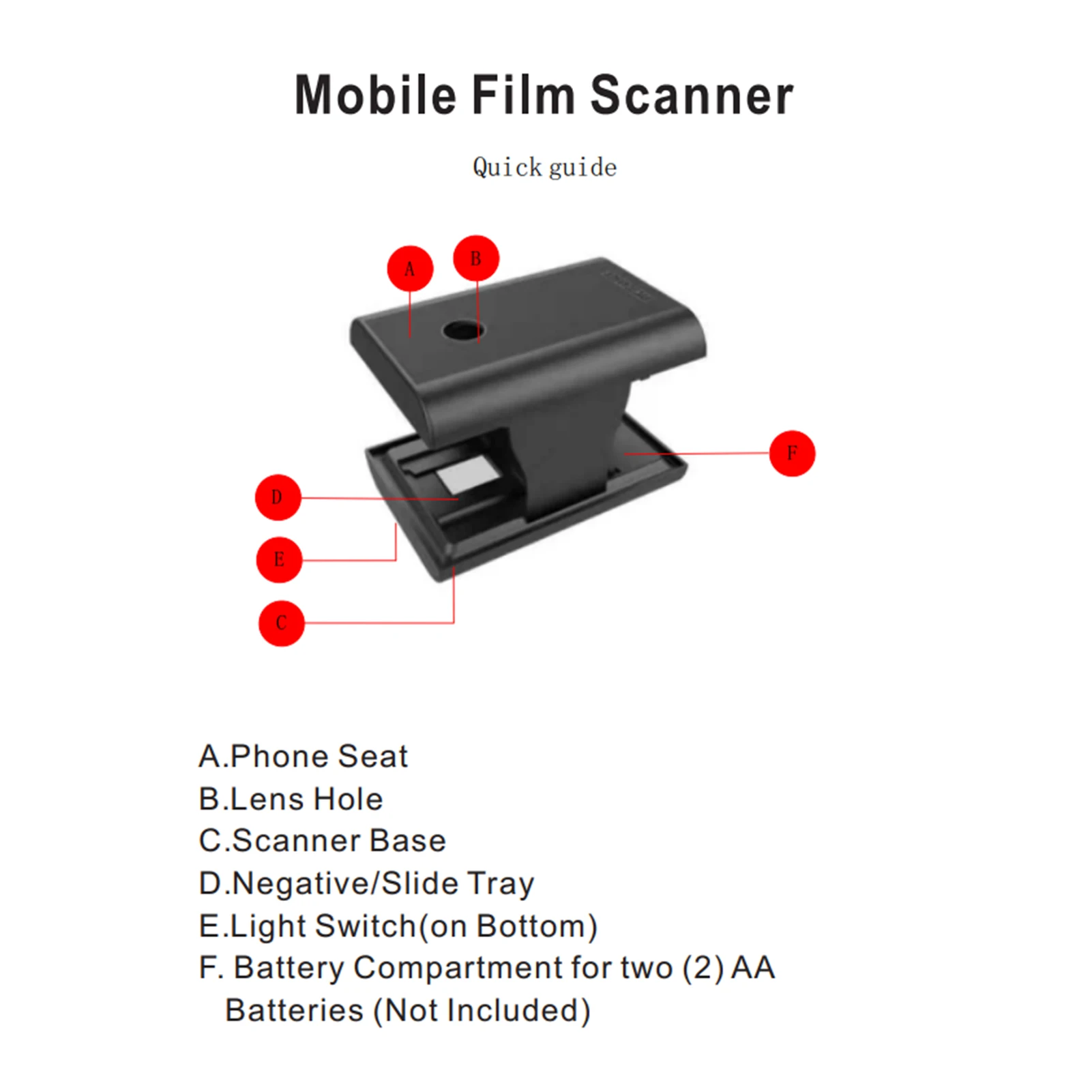Mobile Film and Slide Scanner for 35mm/135mm Negatives and Slides with LED Backlight Free APP Foldable Novelty Scanner Fun Toys - 3