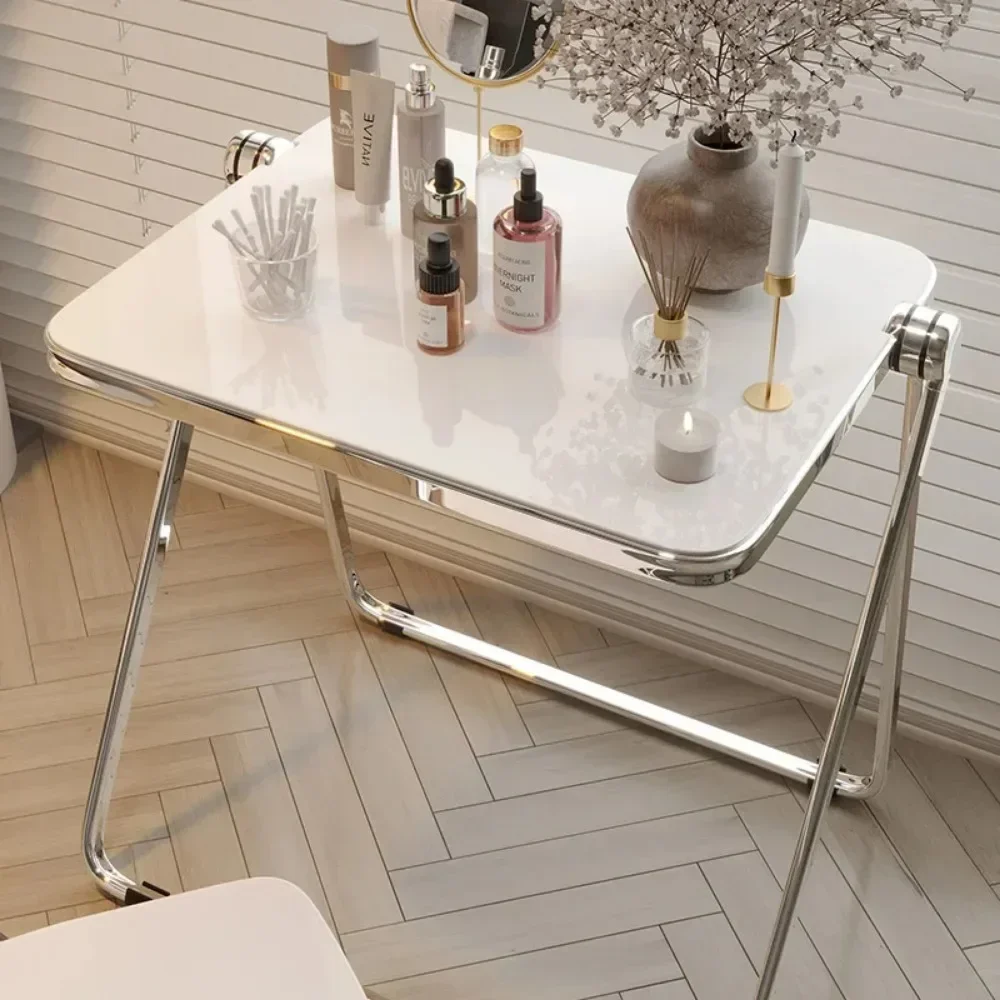 Transparent Chair And Table Acrylic Folding Stable And Balanced Dining Chair Simple Design Household Outdoor Graden Living Room